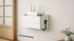 100均ファイルボックスでWi‑Fiルーター収納が整う、配線も隠せる浮かせるアイデア